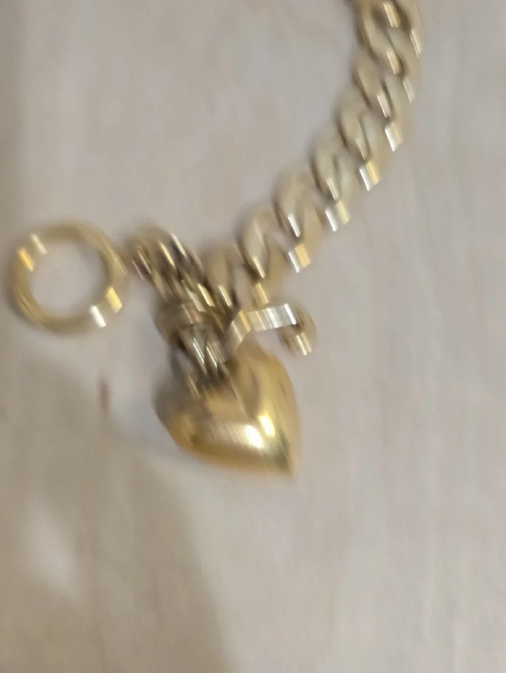 Juicy Couture Gold Heart Charm Toggle Bracelet with Initial J